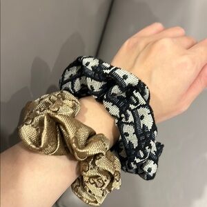 Elegant Black and Gold Scrunchie Set